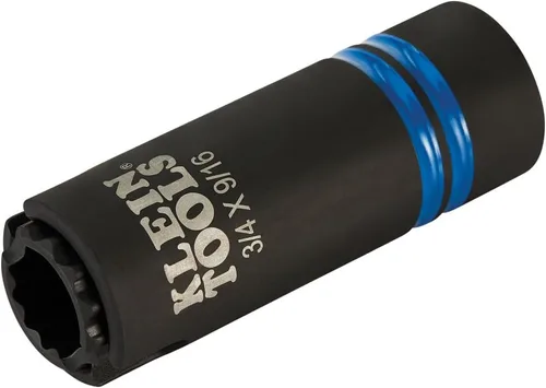 Miniatura 8 de Klein Tools 66031 - Enchufe de impacto ranurado 3 en 1, enchufes profundos de 12 puntos, carga de resorte coaxial, tamaños hexagonales de 3/4 y 9/16