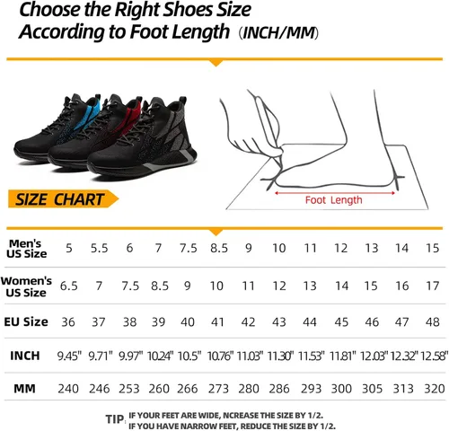 Miniatura 5 de ARCHINSERT Zapatos de punta de acero para hombres y mujeres, zapatos de seguridad indestructibles, resistentes al deslizamiento, puntera de acero
