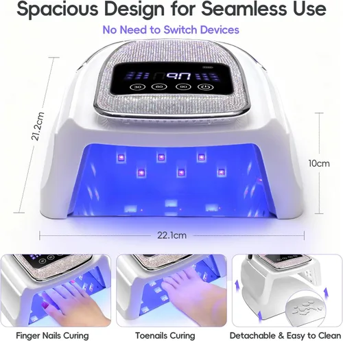Miniatura 3 de COSCELIA Lámpara de uñas U V, inalámbrica, recargable, luz UV para uñas de gel, sensor automático profesional, 3 temporizadores, secado rápido
