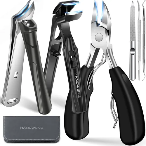 Miniatura 9 de Cortauñas para personas mayores con uñas gruesas, cortauñas de cabeza angular grandes para uñas gruesas para hombres, cortauñas resistentes