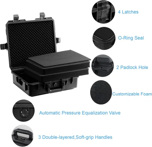 Miniatura 4 de Regetek Funda rígida impermeable de 21.85 x 18.11 x 7.08 pulgadas, estuche de almacenamiento de viaje con espuma para Starlink MINI, cámara