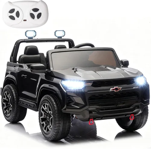 juguete de 24 V con batería para niños con control remoto de los padres, coche eléctrico Chevrolet Colorado HD de 2 plazas para niños, camioneta