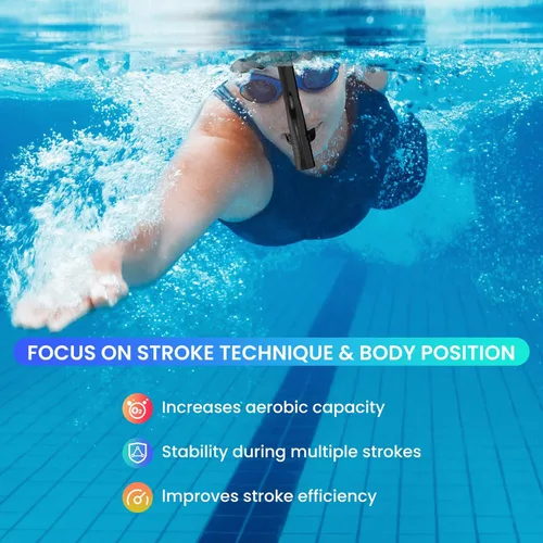 Miniatura 3 de Snorkel de nadador para natación regazo, equipo de esnórquel para adultos, entrenamiento de natación, boquilla de silicona de montaje central