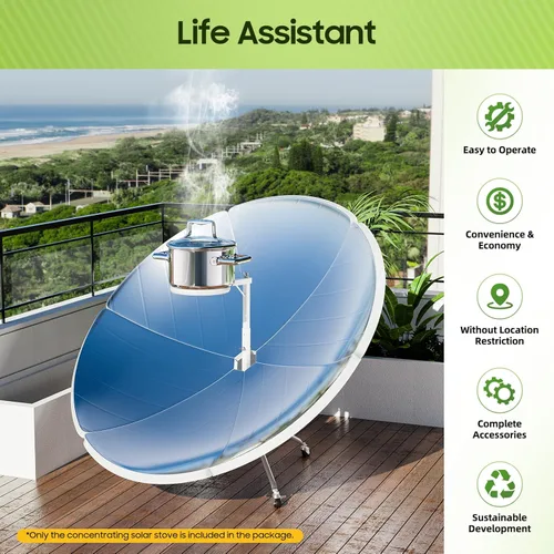 Miniatura 2 de Cocina solar portátil de 59.05 pulgadas, horno solar para campamento, horno solar, cocina para caravana, para todas las estaciones, al aire libre