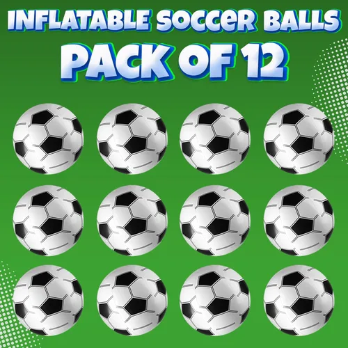 Miniatura 6 de Bedwina Pelotas de fútbol inflables (paquete de 12) de 16 pulgadas, pelotas de playa a granel para juguetes de playa y fútbol, decoraciones