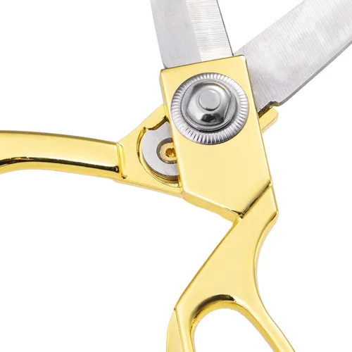 Miniatura 8 de Tijeras de sastre profesionales resistentes, afiladas de acero inoxidable de 8 pulgadas, tijeras de modista doradas, tijeras de tela multiusos