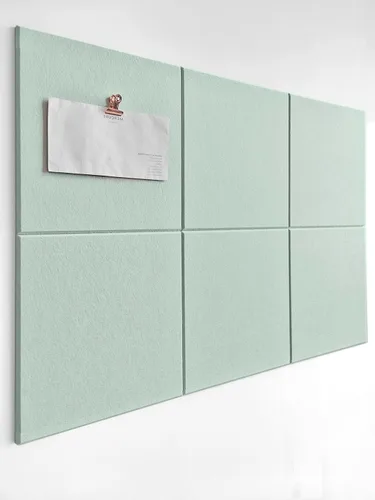 Miniatura 27 de Tabla de corcho alternativa de 24 x 36 pulgadas, paquete de 6 azulejos de pared de fieltro con pestañas adhesivas extraíbles seguras, tableros