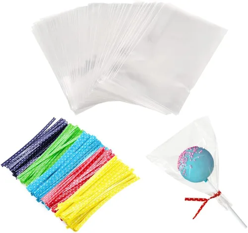 100 bolsas pequeñas de celofán, 3x4 bolsas OPP para arroz crujiente, para regalo, golosinas, favores, dulces, cake pops, fiesta de cumpleaños,