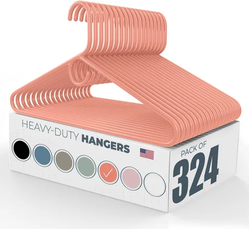 Miniatura 23 de Paquete de 6 perchas de ropa resistentes, fabricadas en los Estados Unidos, perchas de plástico de capacidad de 8 libras para ropa de adultos