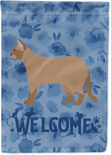 Miniatura 48 de Caroline's Treasures CK4813CHF - Bandera de bienvenida con gato abisinio azul, manga grande, para porche, para colgar en la pared, poliéster