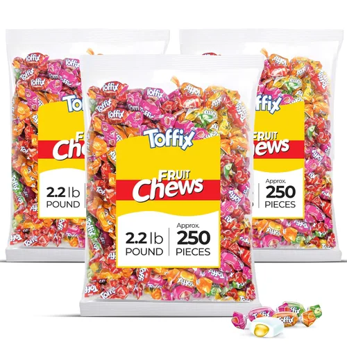 Miniatura 13 de Toffix Golosinas de café masticables, rellenas en el centro, caramelos suaves y masticables envueltos individualmente, 250 piezas de snacks