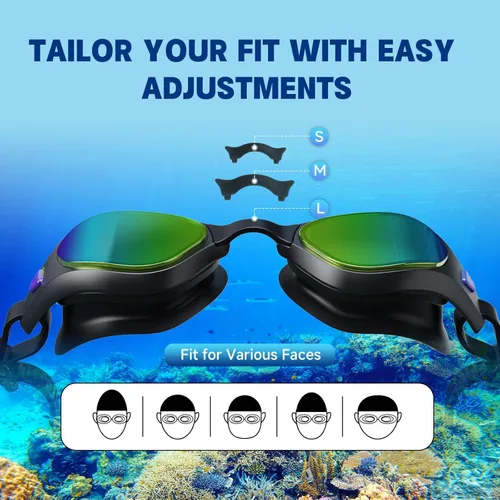 Miniatura 4 de Swim Goggles – Anti-Fog, UV Protection, Leak-Proof & Comfort Fit, Wide View Swim Goggles for Women Men Adult Youth Negro