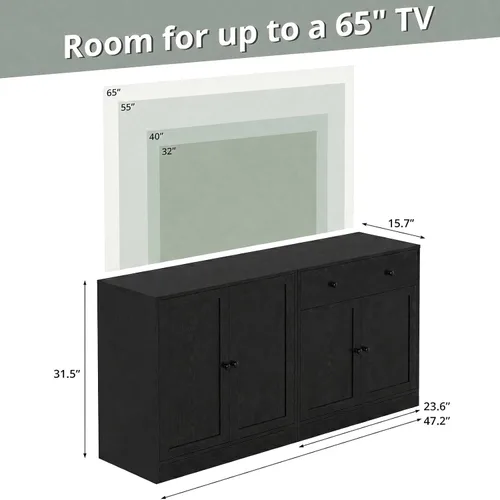 Miniatura 5 de TUSY Soporte de TV para TV de 65 pulgadas, moderno centro de entretenimiento para sala de estar, consola multimedia de 63 pulgadas