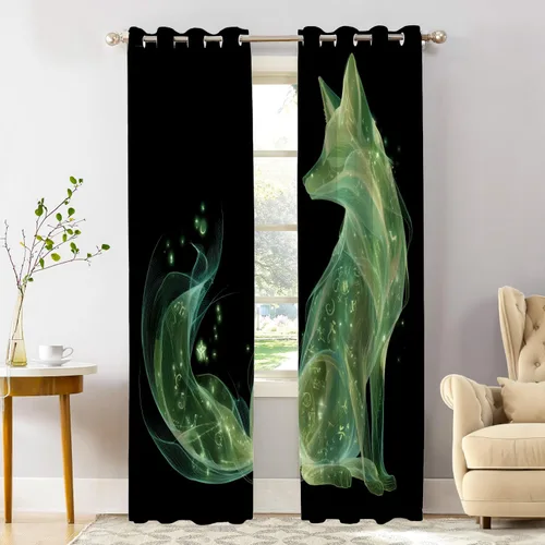 Miniatura 28 de Shrahala Abstract Pattern Geometric Blackout Window Curtains, Concentric Squares Thermal Insulated Curtains Grommet Long Drapes for Bedroom,Living