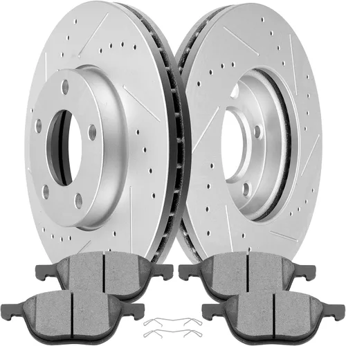 Miniatura 40 de SCITOO Brake Kits For Jeep For Cherokee 1999-2001,For TJ 1999-2006,For Jeep For Wrangler 2000-2006 Front Drilled & Slotted Disc Brakes Rotors and