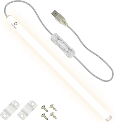 Miniatura 14 de TrueColor - Barra de luz LED alimentada por USB con cubierta esmerilada para debajo del gabinete, debajo del monitor, retroiluminación de TV, fácil