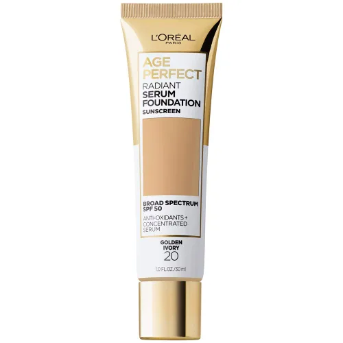 Miniatura 20 de L'Oreal Paris Age Perfect Base de suero radiante con SPF 50, Rosa Miel, 1 fl. oz. Rosa (honey rose)