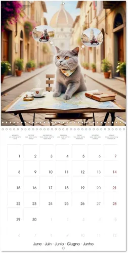 Miniatura 9 de Le duc gris en voyage (Calendrier mural carré 2026 11.8 x 23.6 in (ouvert)) Calendrier double with une page pour vos prises de notes