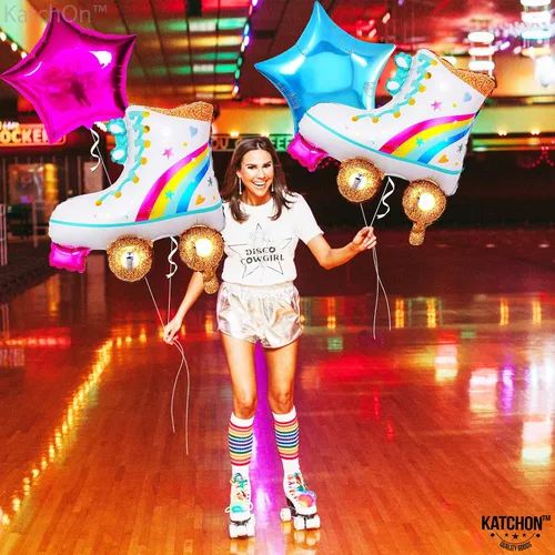 Miniatura 8 de KatchOn, Globo rosa intenso del número 7 de 40 pulgadas, paquete de 5 unidades. Globos de patinaje para decoraciones de fiesta de patinaje sobre