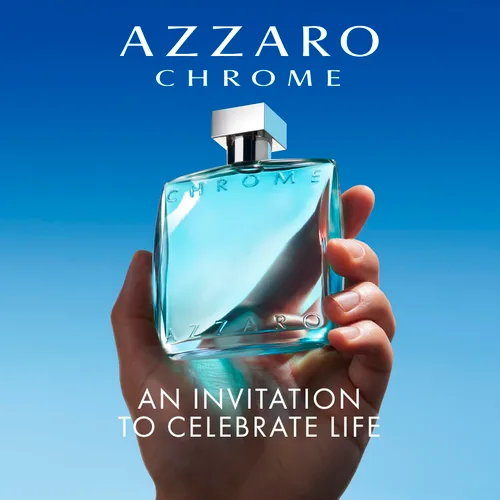Miniatura 5 de Azzaro Eau de Toilette cromado, colonia acuática fresca para hombre, fragancia cítrica, amaderada y almizclada, notas frescas de bergamota, uso