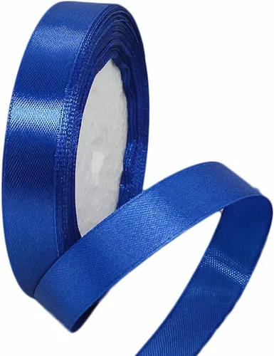 Miniatura 166 de Cinta azul de 1-1/2 pulgadas x 25 yardas, cinta de seda de satén azul real para envolver regalos, fabricación de lazos para el cabello, ramos