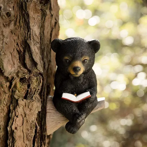 Miniatura 3 de BESPORTBLE Luz solar de oso para exteriores, luces de decoración al aire libre, luz para patio exterior, estatua solar de oso, estatua