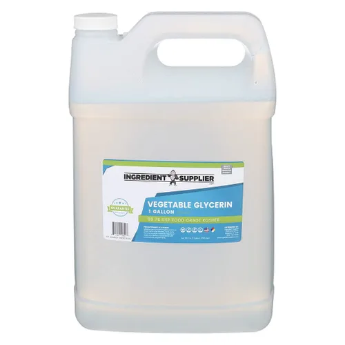 Glicerina vegetal – 1 galón (128 oz.) – Grado alimenticio y farmacéutico puro USP – Sin OGM – Vegano – Derivado de palma sostenible – Humectante,