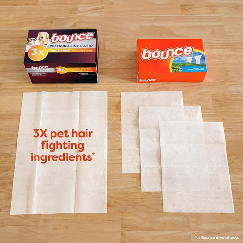 Miniatura 3 de Bounce Hojas para secadora de pelo y pelusa para mascotas con 3 peleadores de pelo de mascotas, aroma fresco, 130