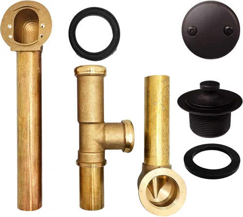 Miniatura 2 de Westbrass Pull & Drain D3262-12 - Desechos de baño de 14 pulgadas, tubo de calibre 17, bronce aceitado Oil Rubbed Bronze