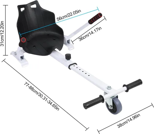 Miniatura 8 de Patinete de equilibrio, scooter de equilibrio automático de dos ruedas, accesorio de asiento para aeropatineta, accesorio de kart para aeropatineta