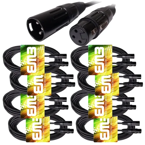 Miniatura 11 de EMB Audio - Cable de altavoz blindado profesional XLR macho a hembra para uso con DJ, hogar, micrófono, instrumento y altavoz