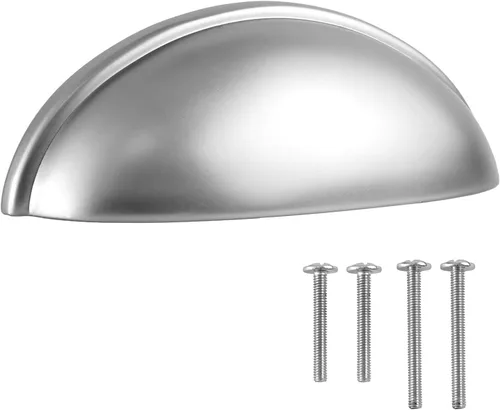 Miniatura 10 de FIGO HOME Tiradores de cajón de agujero a agujero de 3 pulgadas, paquete de 10 tiradores de taza de gabinete, tiradores de taza para armarios y Negro