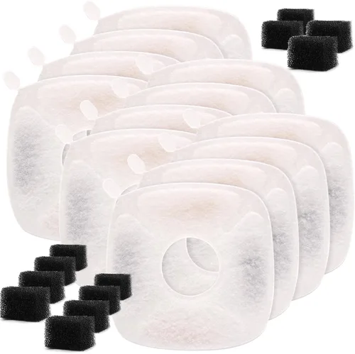 Miniatura 7 de Filtros de fuente para mascotas compatibles con fuente de agua para perros de 95 onzas/2.8 L (4 filtros de carbono + 4 filtros de esponja)