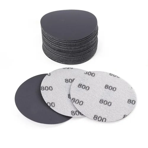Miniatura 10 de MAXMAN 30 discos de lijado de 3 pulgadas, 60 granos gancho y bucle papel de lija profesional de carburo de silicio, húmedo seco pulido para madera