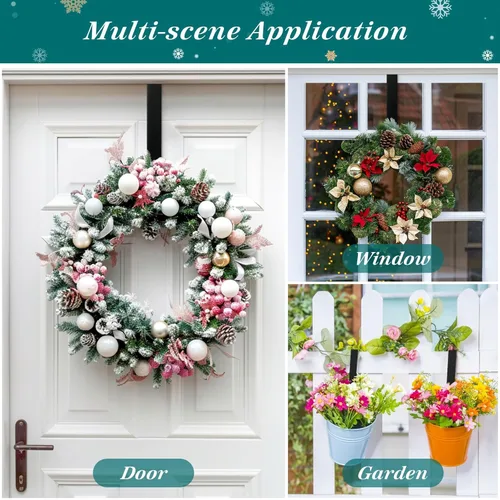 Miniatura 3 de HOOSUN Decoraciones del 4 de julio, colgadores de corona para puerta delantera, soporte patriótico de 12 pulgadas para colgar sobre la puerta