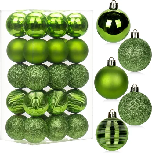 Miniatura 12 de 30 piezas de adornos de bola de árbol de Navidad irrompibles negros para decoración navideña