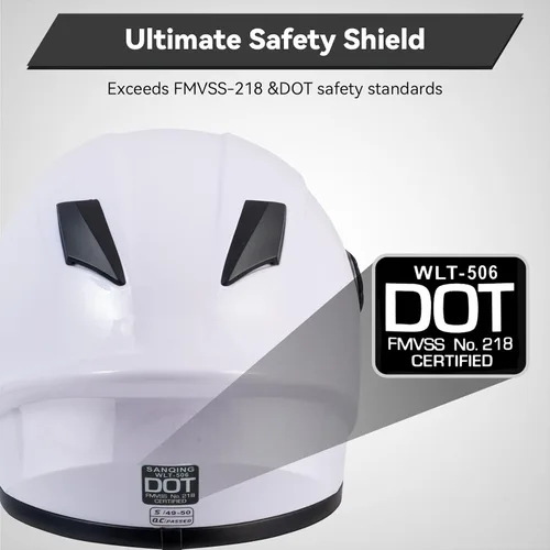 Miniatura 3 de Casco de motocicleta para niños, casco de cara completa para jóvenes, casco ligero aprobado por DOT para motocross, ATV, todoterreno, cascos
