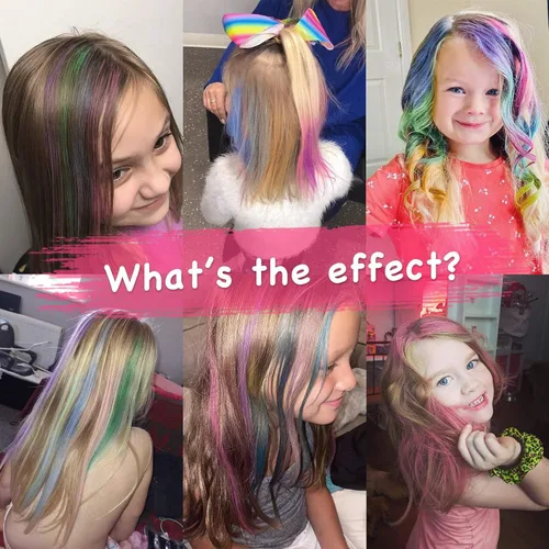 Miniatura 5 de Hair Chalk for Kids - All Red 8 Pieces Washable Temporary Hair Color Set - Vibrant Red Dye for Girls - Non-Toxic on Dark Hair