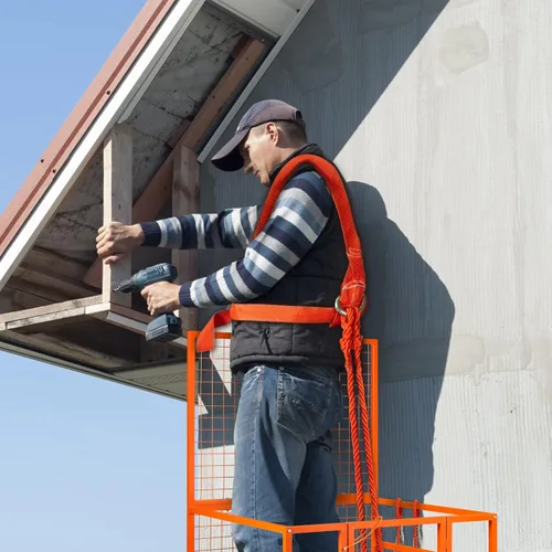 Miniatura 8 de VEVOR Jaula de seguridad para montacargas, capacidad de carga de 1400 libras, plataforma de trabajo de carretilla elevadora de 43 x 45 pulgadas