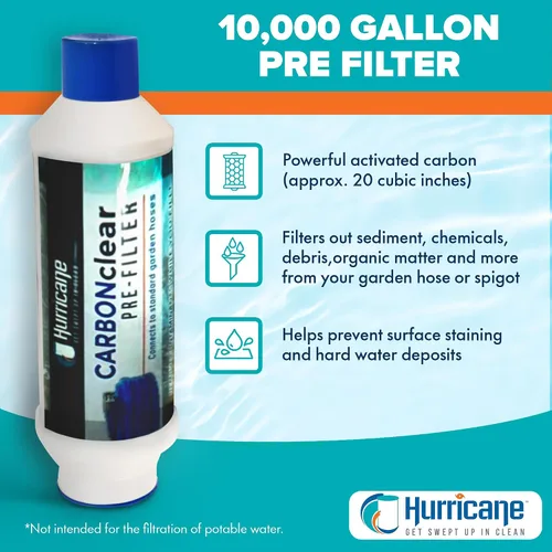 Miniatura 4 de Hurricane Filters HF-CAR10000-01 - Filtro prefiltro de 10,000 galones para llenar tu bañera de hidromasaje, spa y piscina, baño de mascotas y más