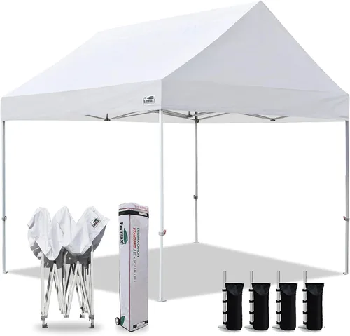 Miniatura 19 de Eurmax Tienda de campaña desplegable de Estados Unidos de 10 x 10, tienda de campaña para eventos de grado comercial con bolsa rodante patentada sin