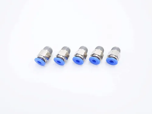 Miniatura 29 de Accesorio de conexión de empuje 5/32" Tubo OD x 10-32 UNF rosca macho, Conectores neumáticos de aire y agua de empuje rápido rectos para macho