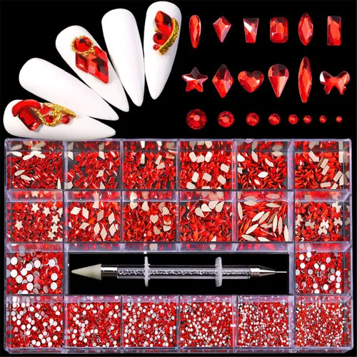Miniatura 16 de 1 caja 3D lindo oso/pajaritas/mariposa resina decoración de uñas Aurora flores diseños holográficos adornos de uñas falda suministros de uñas