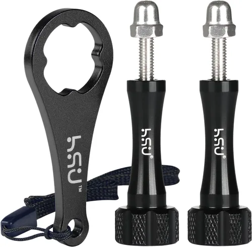HSU Juego de tornillos de mariposa de aleación de aluminio (extensión) + llave para GoPro Hero 13, 12, 11, 10, 9, 8, 7, 6, 5, 4, compatible con Negro