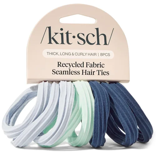 Miniatura 10 de Kitsch Lazos de nailon para el cabello sin daños, bandas elásticas para el cabello para una sujeción fuerte durante todo el día, soportes para cola