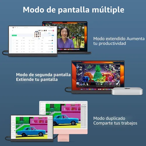 Miniatura 6 de cocopar Monitor portátil de 15.6 pulgadas 1080P FHD 60Hz 85% sRGB Monitor de viaje con altavoz HDMI USB-C segunda pantalla para computadora portátil