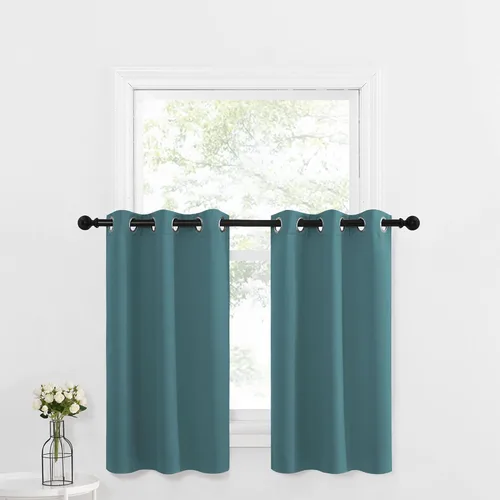 Miniatura 184 de NICETOWN Cortinas opacas de cocina para ventana sobre el fregadero, aislamiento térmico, decoración del hogar, pequeños niveles opacos con ojales