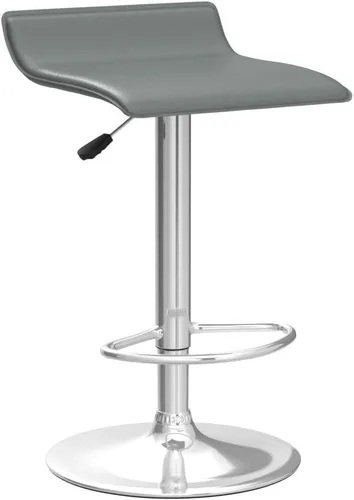 Miniatura 4 de NOBPEINT Taburete de bar giratorio ajustable cromado contemporáneo con base negra, juego de 2, color negro