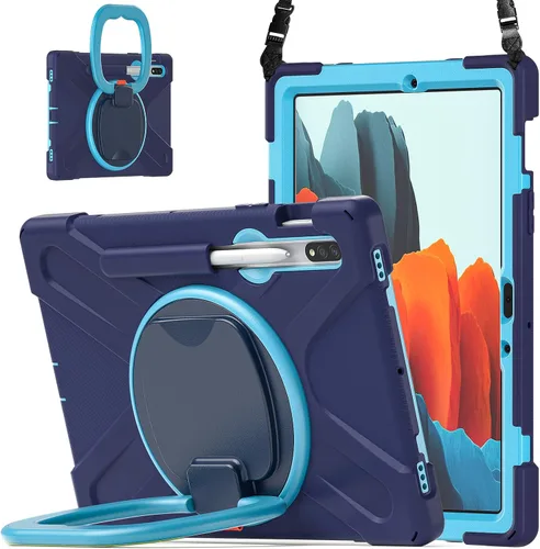 Miniatura 20 de 360 Rotation Case for Galaxy Tab ActivePro/Tab Active4 Pro/Active 5 Pro 10.1" Sturdy Cover Rotate Ring Stand Shoulder Carrying Strap Hand Strap