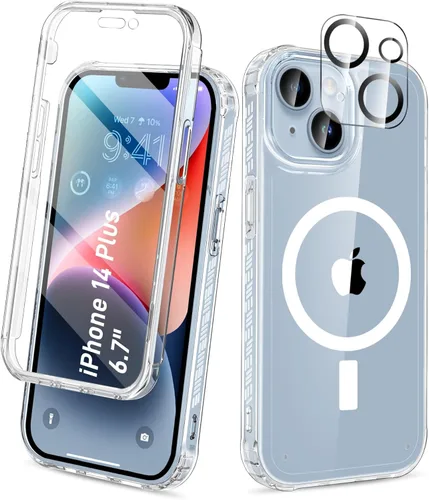 Miniatura 10 de Funda para iPhone 15 de cuerpo completo, protector de pantalla integrado, con protector de lente de cámara, [antiamarilleamiento], funda protectora